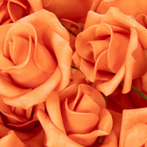 Künstliche Rosenblüte Orange 5 cm aus Schaumstoff im 100er-Set | Floristik24.ch