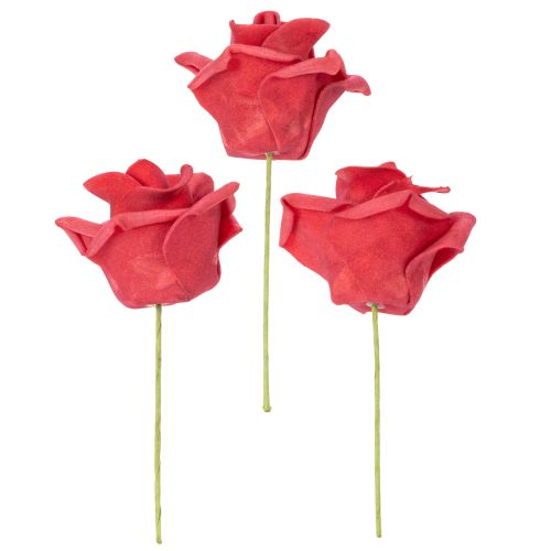 Künstliche Rosen rot mit Drahtstiel 5 cm Blütendurchmesser 100 Stück | Floristik24.ch