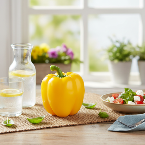 Artikel Lebensmittelattrappe Deko Gemüse Paprika Gelb H10cm