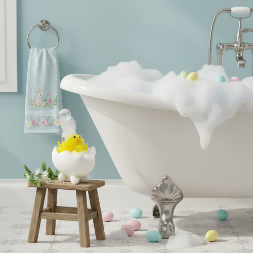 Artikel Osterküken Deko Chenilleküken in der Badewanne Gelb 9cm