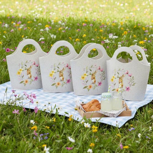 Artikel Filztasche mit bezauberndem Osterhasen geeignet für Frühling und Sommer 27cm 4St