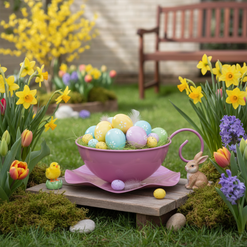 Artikel Metalltasse Ø16cm H9cm Deko Tasse mit Unterteller Pink 2St