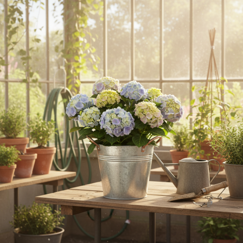 Artikel Blumentopf mit Griffen Metall Deko Eimer Ø16cm H15cm