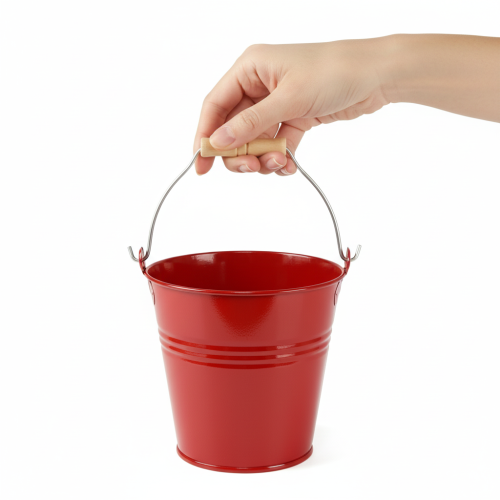 Deko Eimer aus Metall Rot Ø22cm H21,5cm 6L - Blumentopf oder Übertopf | Floristik24.ch