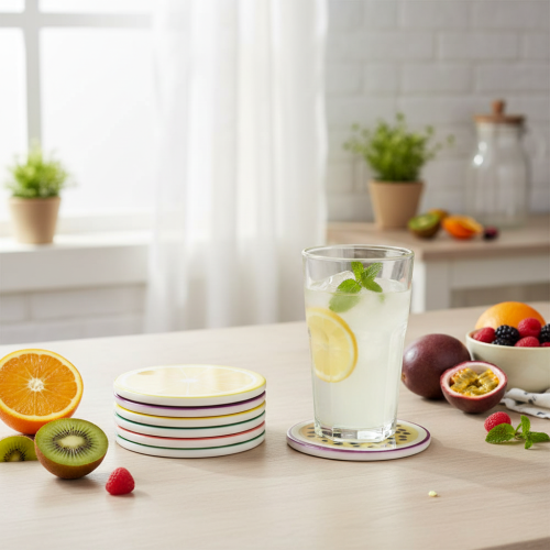 Artikel Obst Untersetzer Set Fruchtdesign Tischdekoration Küche Wohnzimmer 10cm 6St
