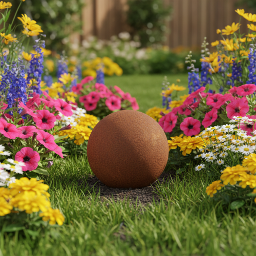 Metall Rostkugeln 14 cm Set für Garten- und Dekorationselemente Braun | Floristik24.ch