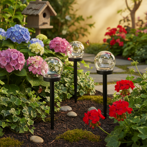 Gartenleuchte Kugelleuchte mit Erdspiess 36 cm Set 4 Stück | Floristik24.ch