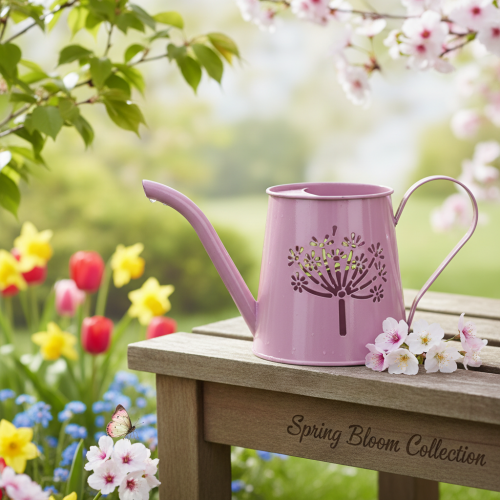 Metall Deko-Giesskanne Pink mit Pusteblumen-Motiv 12cm 2er Set für Innen- und Aussendekoration | Floristik24.ch