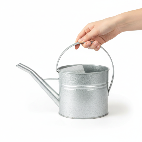 Deko-Giesskanne Metall Silber 1,25 l Pflanzgefäss für Innen- und Aussenbereich | Floristik24.ch