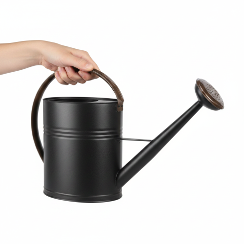 Dekorative Giesskanne Metall Schwarz Braun 60x19x38cm für Innen und Aussen | Floristik24.ch