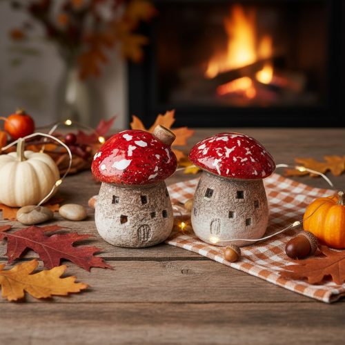 Pilzhaus Miniatur Deko Fliegenpilz Keramik 6 cm 2er-Set | Floristik24.ch