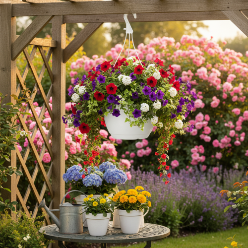 Blumenampel aus Kunststoff mit 25 cm Durchmesser Weiss | Floristik24.ch