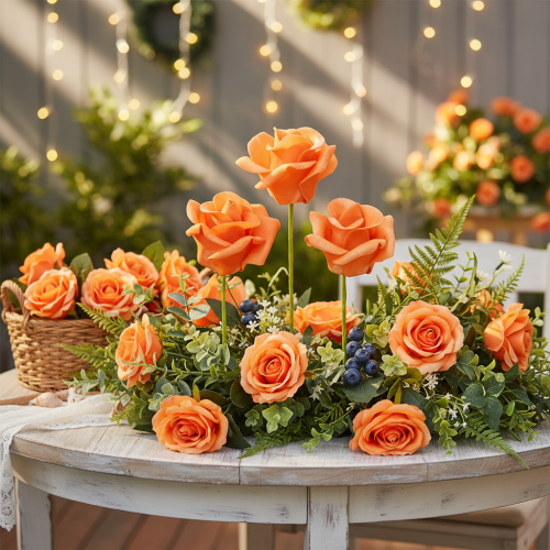 Künstliche Rosenblüte Orange 5 cm aus Schaumstoff im 100er-Set | Floristik24.ch