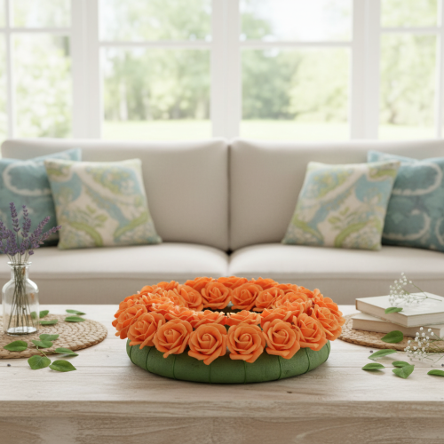 Künstliche Rosenblüte Orange 5 cm aus Schaumstoff im 100er-Set | Floristik24.ch