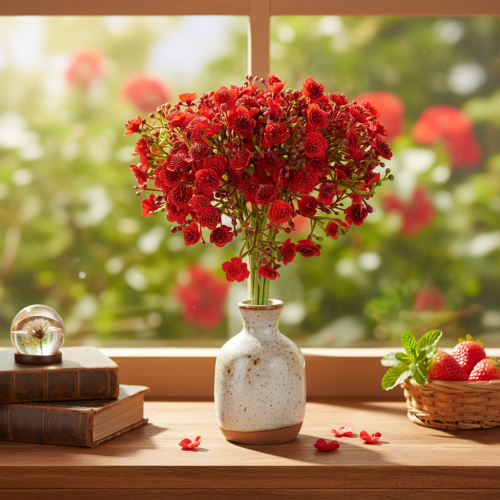 Künstliches Schleierkraut Bouquet rot 30 cm 10 Stück | Floristik24.ch
