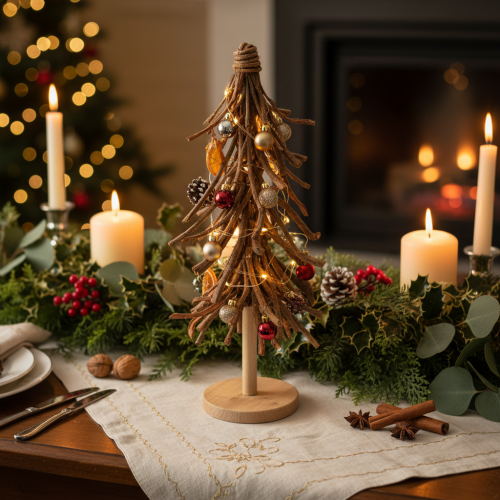 Tannenbaum aus Weidenzweigen auf Holzsockel 48 cm natur | Floristik24.ch
