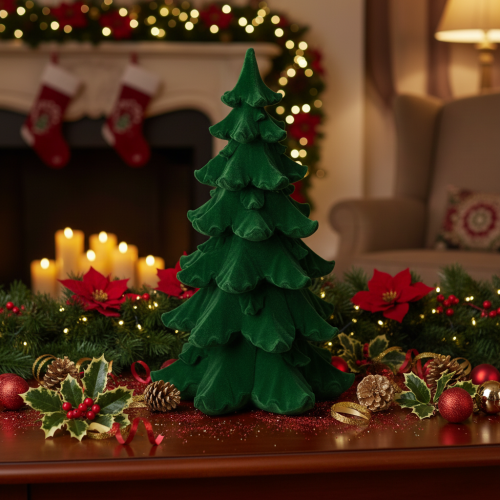 Artikel Tannenbaum Dekoration aus Kunststoff beflockt 27 cm grün für festliche Tischdekoration