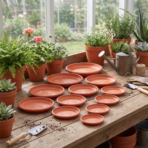Untersetzer Linda aus Kunststoff in Terrakotta, Ø12-44 cm, 1 Stück | Floristik24.ch