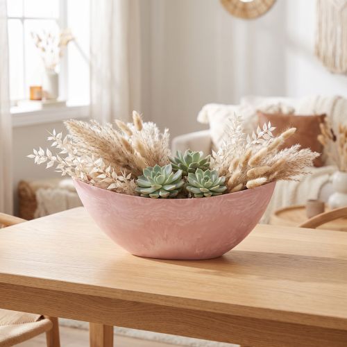 Deko-Schale Kunststoff Rosa mit Marmorierung 34x11x11cm Pflanzschale | Floristik24.ch