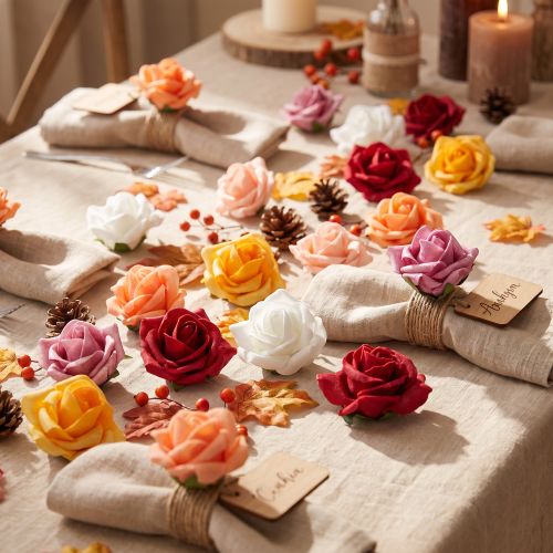Foam-Rosen Ø4,5cm aus Schaumstoff, mit Drahtstiel, verschiedene Farben, 36 Stück | Floristik24.ch