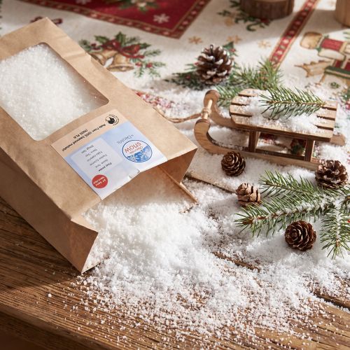 Artikel Dekoschnee Weiss 20g aus 100% Biobasiertem Maismaterial