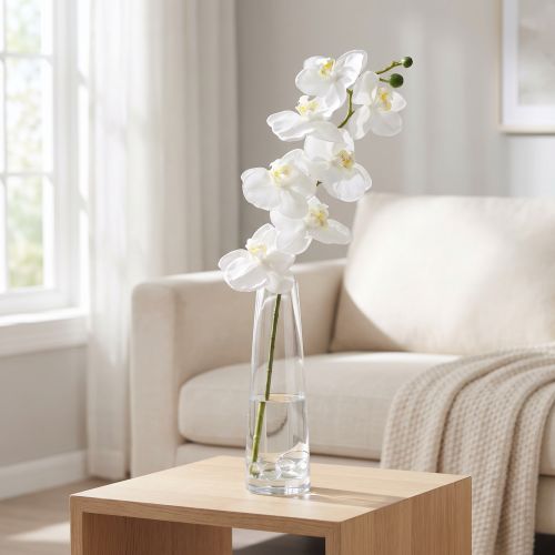 Künstliche Orchidee Weiss Seidenblume 77 cm Ø 6.5–8 cm | Floristik24.ch
