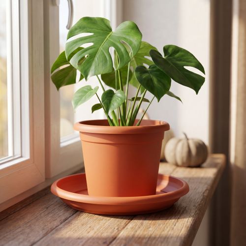 Untersetzer Linda aus Kunststoff Ø28cm in Terrakotta | Floristik24.ch