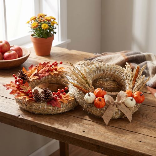 Strohkranz Natur Ø18cm, 2 Stück, für Deko- und Bastelarbeiten | Floristik24.ch