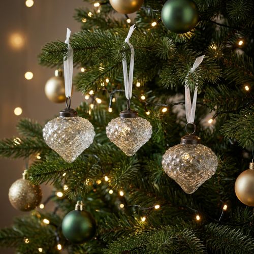 Weihnachtsschmuck Glas Zwiebelform Ø5.5 cm 9-teilig Klar Bronze | Floristik24.ch