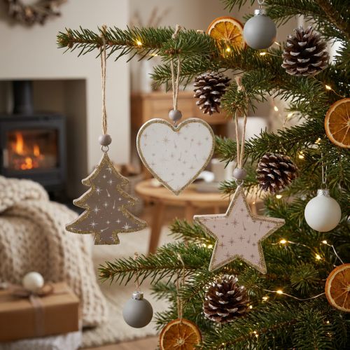 Weihnachtsanhänger Holz Sterne