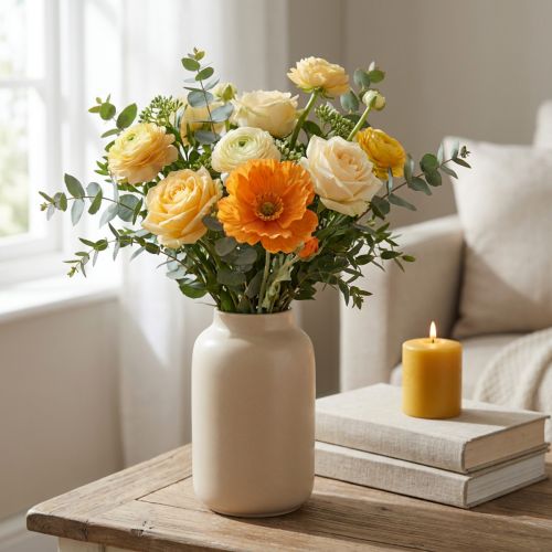 Künstliche Mohnblume Orange 48cm Dekoration Kunststoff Metall online kaufen | Floristik24.ch