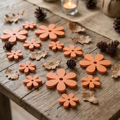 Streudeko Holzblumen Orange Ø2–6cm 20 Stück | Floristik24.ch