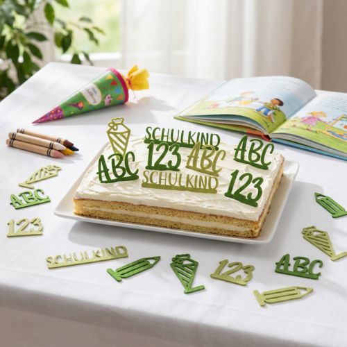 Artikel Tischdekoration Einschulung Filzplatten Grün Hellgrün 10x20cm 2er-Set
