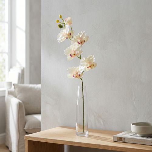 Künstliche Orchidee Phalaenopsis 70cm Creme Rosa mit 6 Blüten | Floristik24.ch