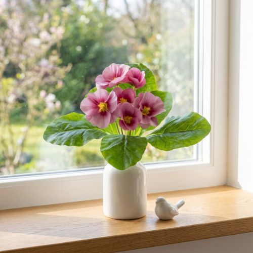 Primeln künstlich Schlüsselblumen aus Kunststoff Rosa H25cm | Floristik24.ch