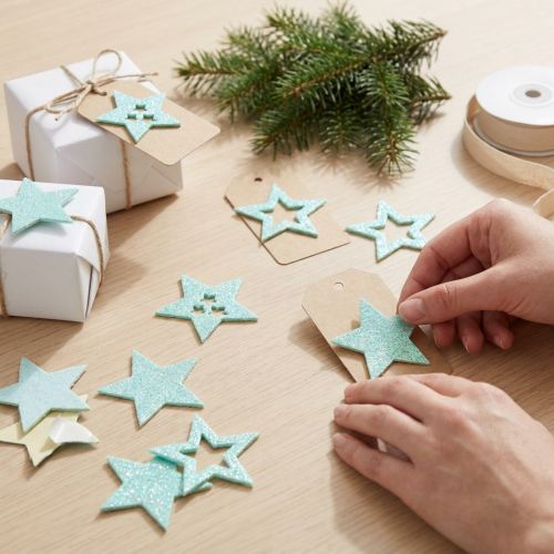 Deko-Sterne aus Moosgummi Mint 4 cm Selbstklebend 36 Stück | Floristik24.ch