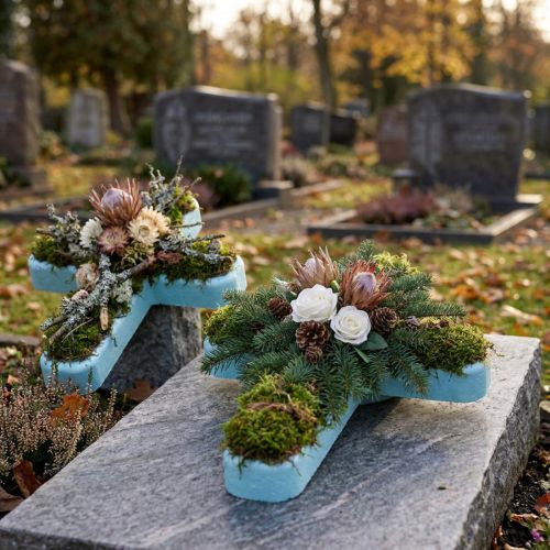 Styroporkreuz 35x23cm Mintgrün 2 Stück für Trauergestecke und Floristik | Floristik24.ch