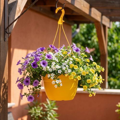 Artikel Hängeblumentopf Kunststoff Ø25cm Gelb für Balkon und Terrasse