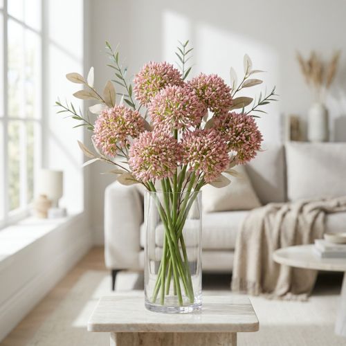 Allium künstlich 55cm Rosa Kunststoff | Floristik24.ch