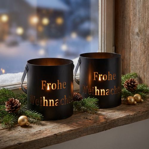 Windlicht mit Henkel Metall