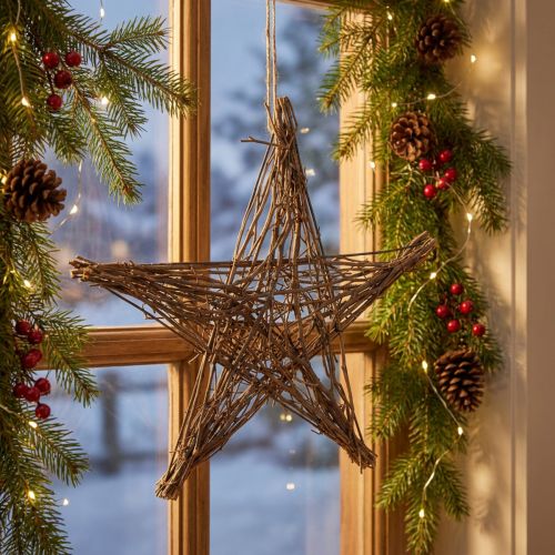 Weihnachtsstern aus Zweigen zum Hängen 50cm | Floristik24.ch