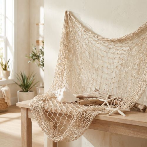 Makramee Netz Creme 85–90 x 100 cm für Dekoration und kreatives Wohnen | Floristik24.ch