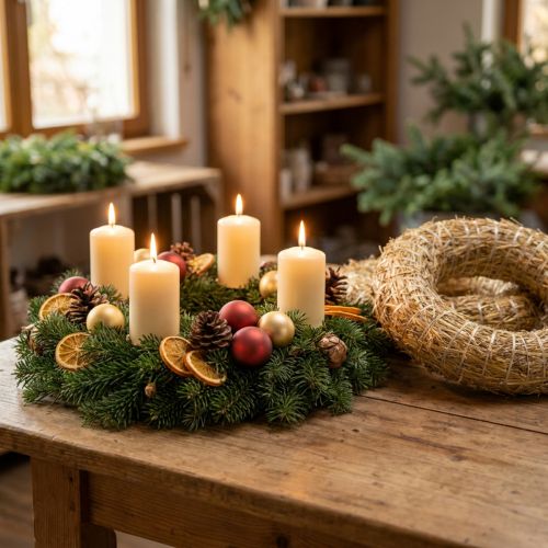 Strohkranz Natur Ø 35 cm – Dekokranz aus Stroh für Bastelarbeiten und Advent, 5er Set | Floristik24.ch