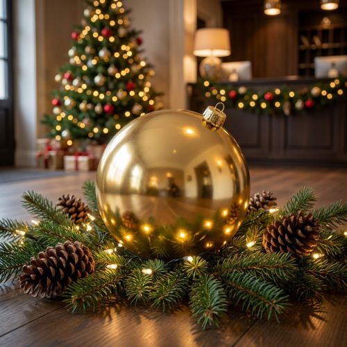Weihnachtskugel Kunststoff Gold Ø25cm | Floristik24.ch