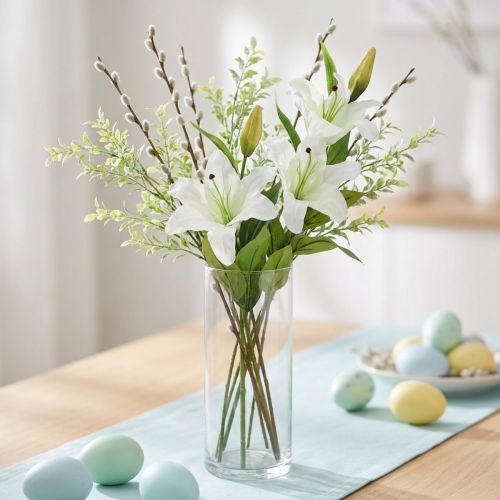 Künstliche Oster-Lilie Weiss 86cm Deko-Blume