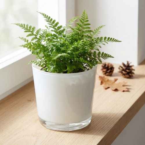 Blumenübertopf aus Glas Weiss Ø11,5cm H11cm | Floristik24.ch