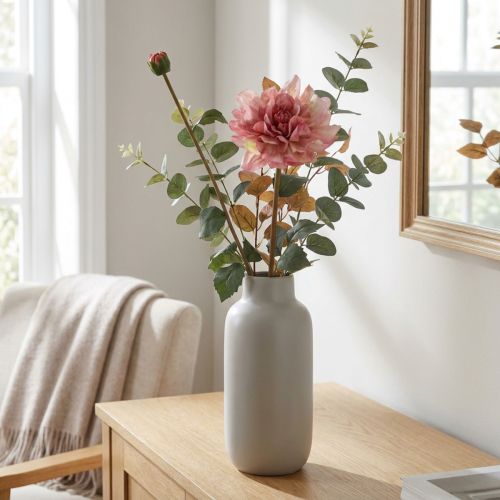 Künstliche Dahlie mit Knospe H57cm Pink | Floristik24.ch