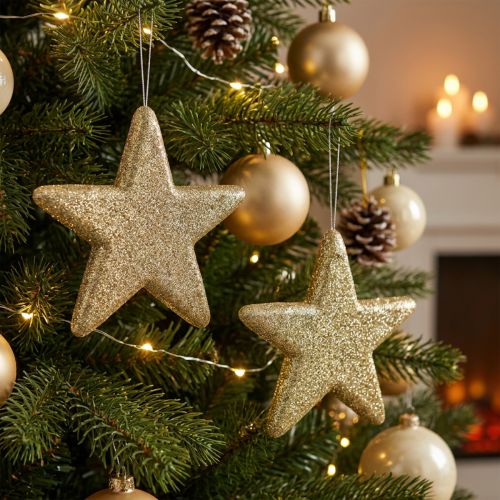 Sternanhänger Weihnachtsdeko Gold 18,5cm 4 Stück | Floristik24.ch