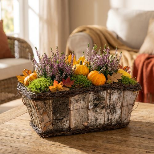 Pflanzkasten Rechteckig Birke und Reben 28×14×11,5cm mit Pflanzfolie | Floristik24.ch