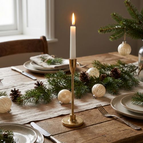 Kerzenständer Metall Gold für Stabkerzen H26 cm | Floristik24.ch